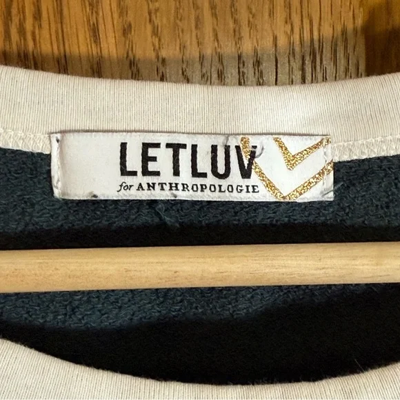 Anthropologie Women's Gray Ringer Sweatshirt Lg White Heart Sz XXL Vintage Insp - Picture 3 of 5